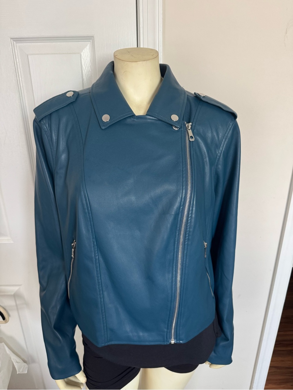 Eloquii Plus Size Teal Color Moto Jacket Size 22/24